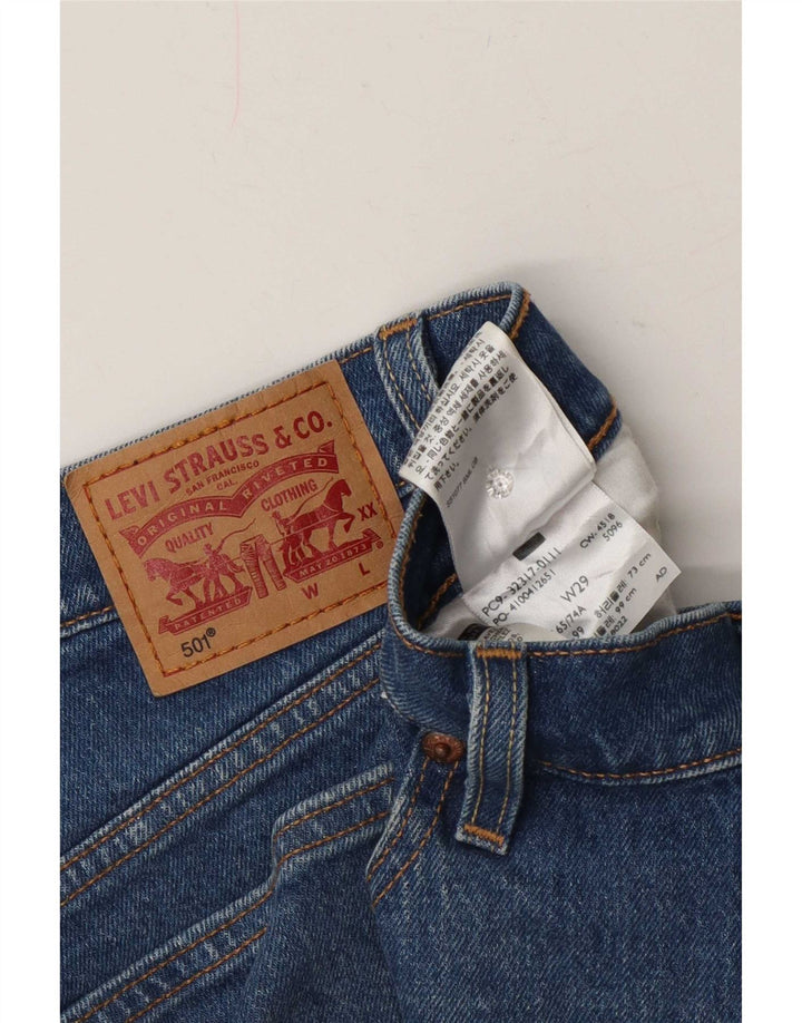 Levi's ženske kratke traper hlače 501 W29 male plave boje pamuka