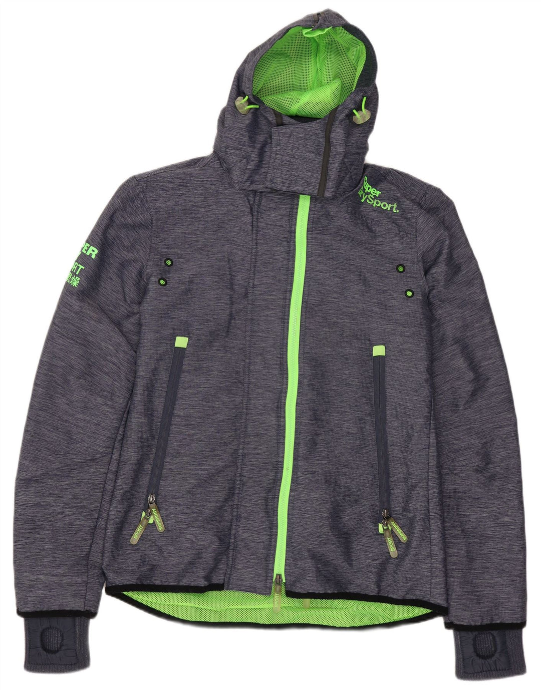 Superdry ženska vjetrovka s kapuljačom UK 14 srednje tamnoplavi najlon