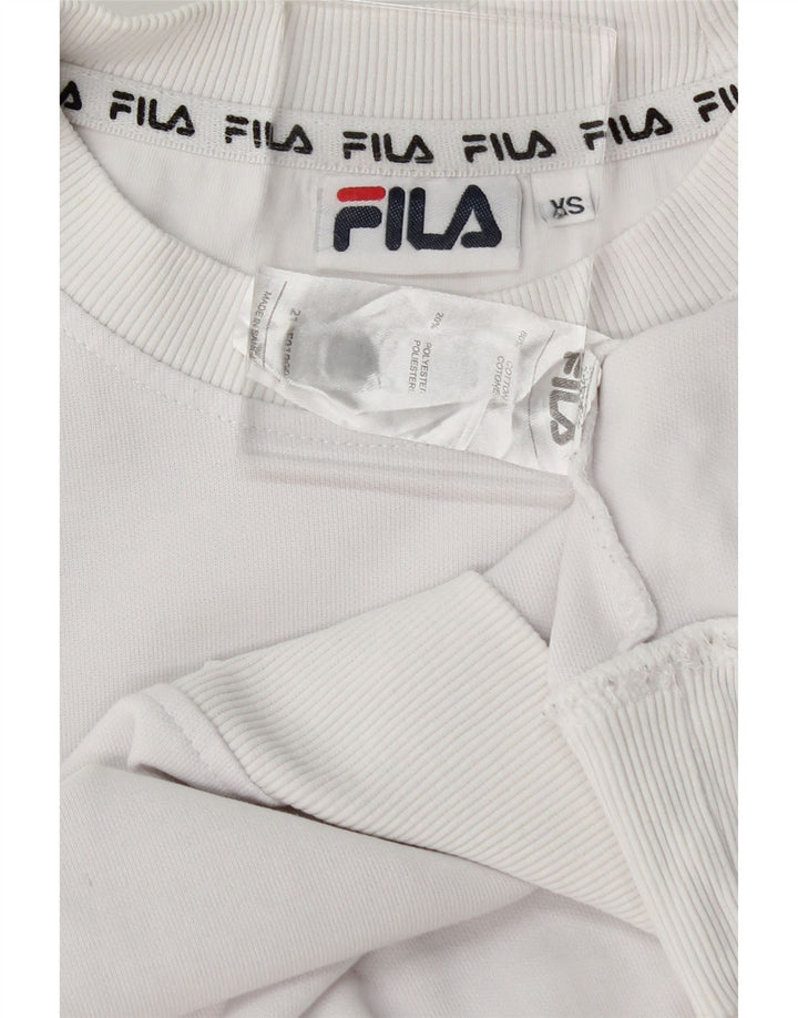 FILA Mens Graphic Sweatshirt Jumper XS White Cotton Vintage Fila and Second-Hand Fila from Messina Hembry 