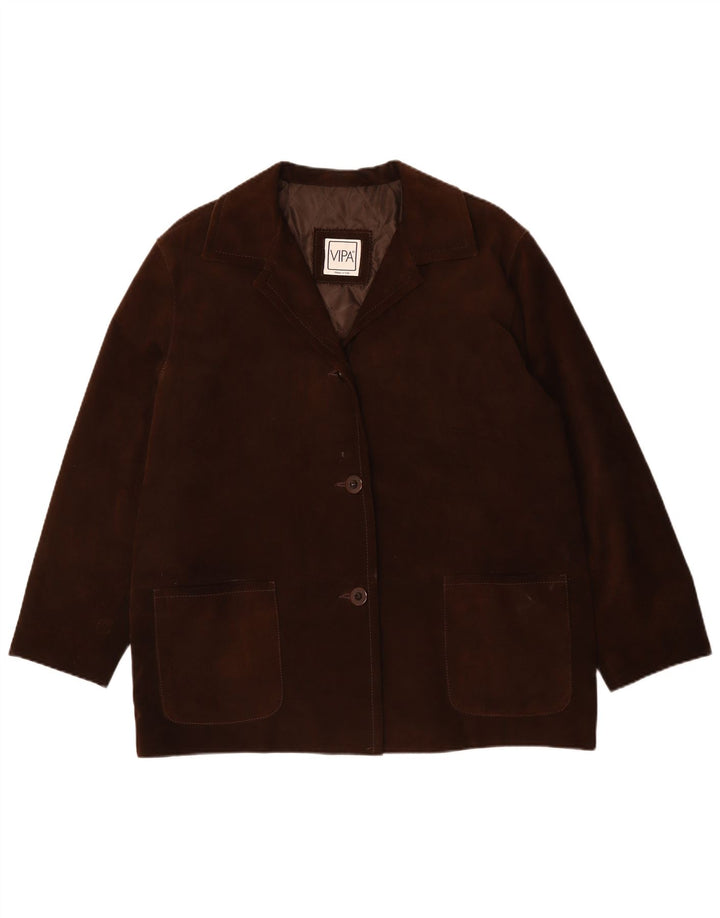 VIPA ženska prevelika jakna od brušene kože UK 18 XL smeđa koža