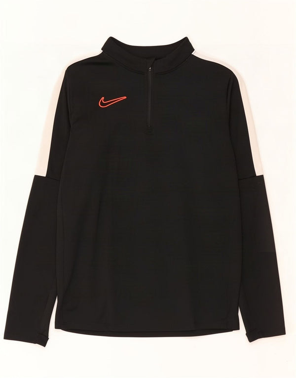 Nike Boys Dri Fit Top s dugim rukavima 12-13 Years Large Black Colourblock