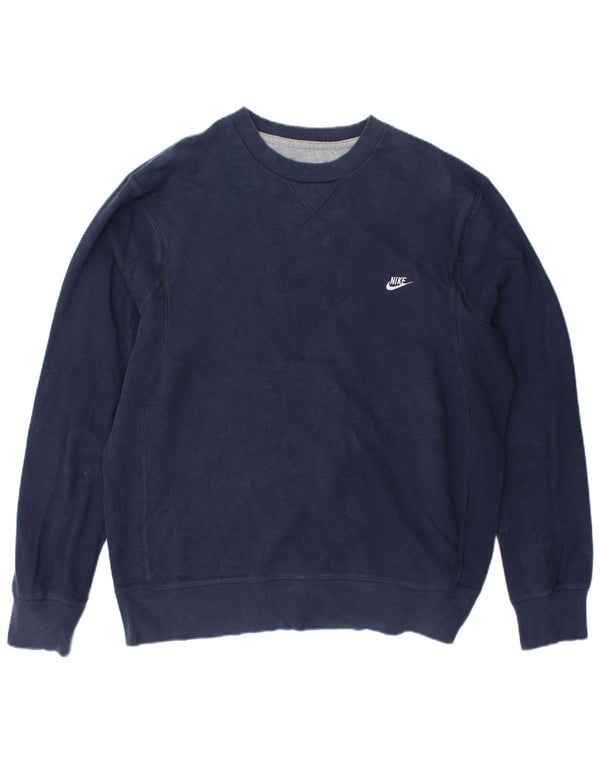 Nike Mens Sweatshirt Jumper UK 42/44 Large Navy Blue Cotton