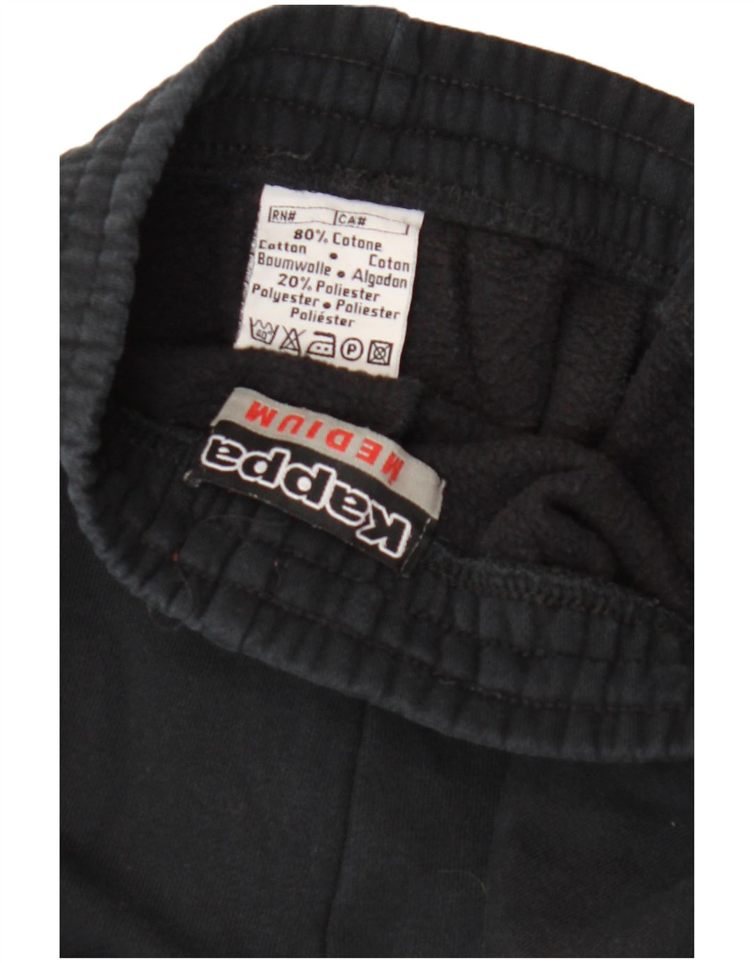 KAPPA Mens Tracksuit Trousers Medium  Black Cotton