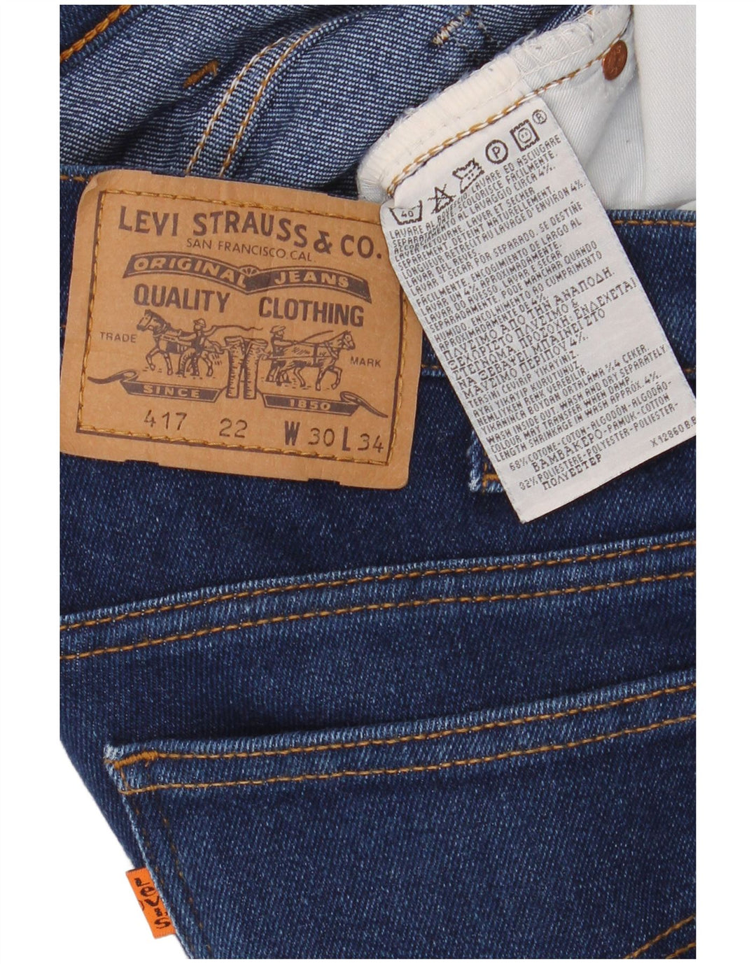 Levi's ženske 417 Bootcut traperice W30 L30 tamnoplavi pamuk
