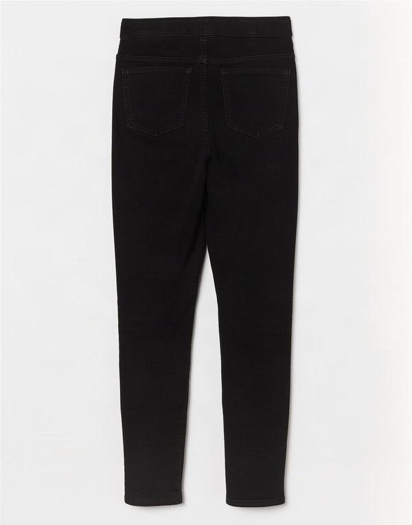 Marks & Spencer ženske jegging traperice UK 12 srednje W30 L29 crni pamuk