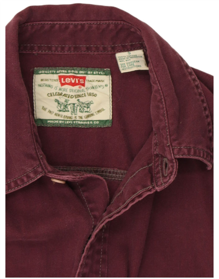 Levi's muška traper košulja Mala bordo pamuk