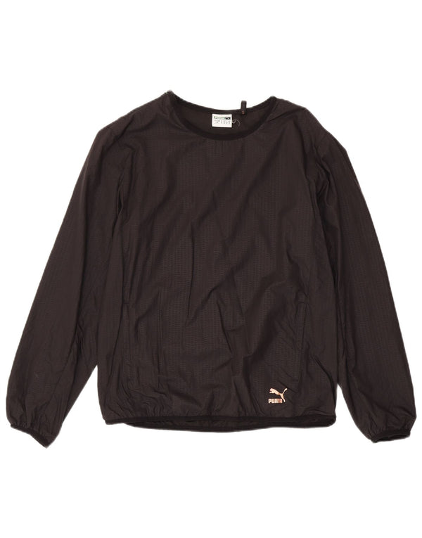 Puma Womens Top Long Sleeve UK 10 Small Black Animal Print Nylon