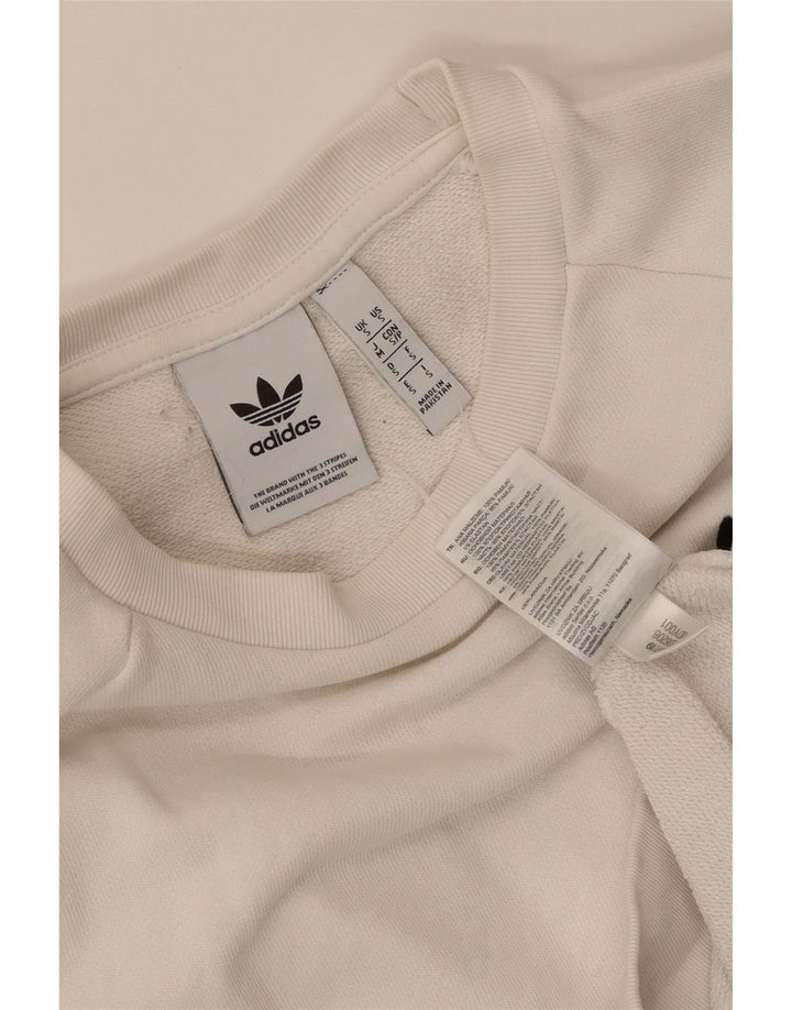 Adidas veliki ženski džemper UK 10 Mali bijeli pamuk