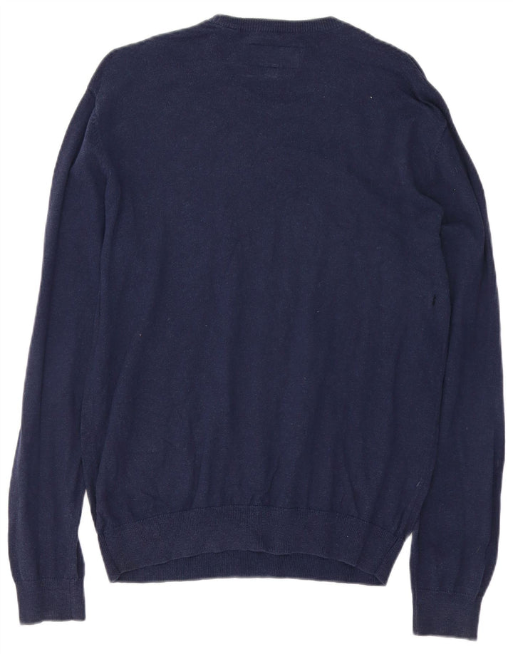 Jack Wills, muški džemper s okruglim izrezom, srednje tamnoplavi pamuk