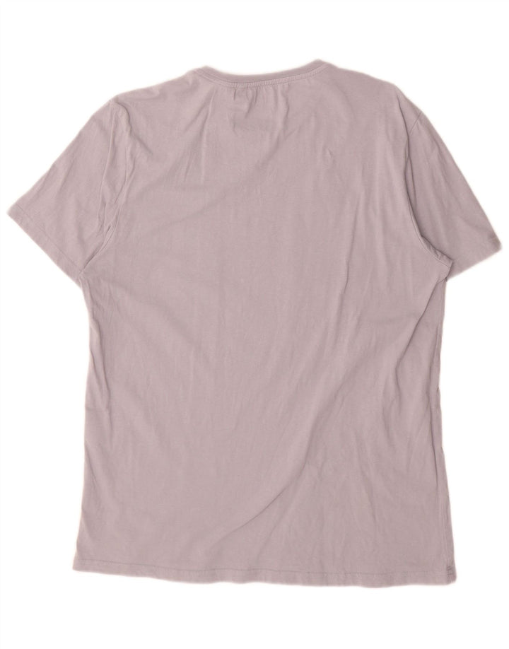 LYLE & SCOTT Mens Graphic T-Shirt Top XL Grey Cotton