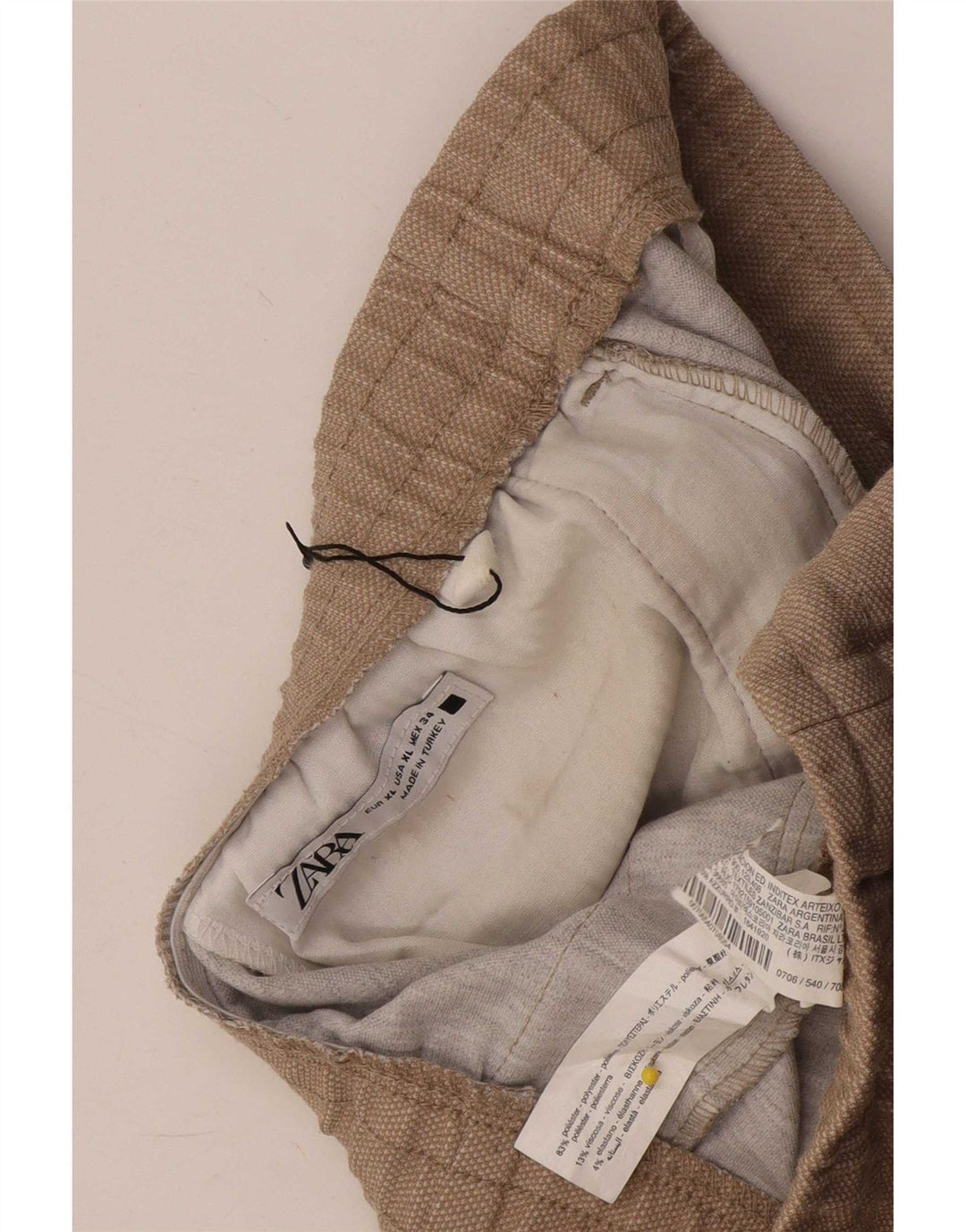 Zara ženske uske skraćene hlače XL W34 L26 bež poliester