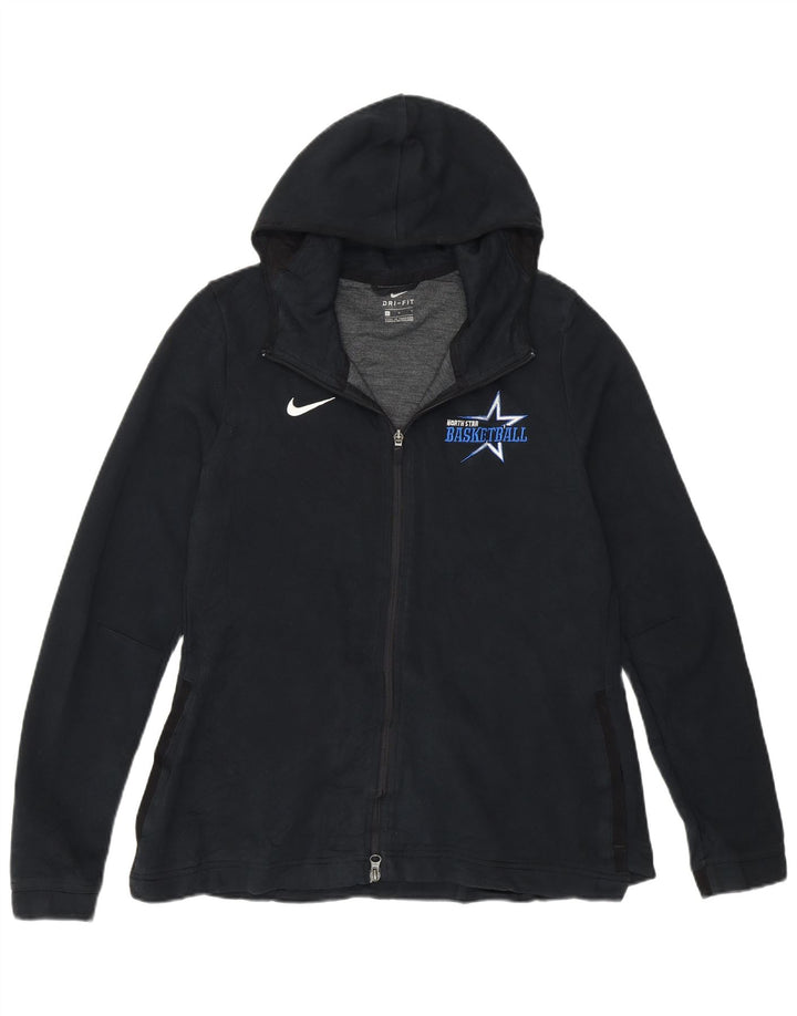 Nike ženski pulover s kapuljačom s patentnim zatvaračem UK 16 veliki crni poliester