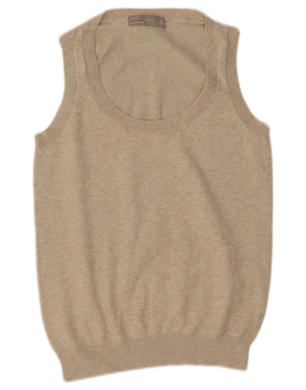 Zara ženski prsluk bez rukava UK 12 Medium Beige Flecked