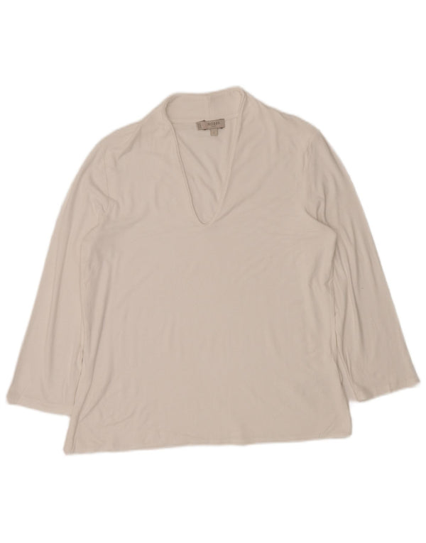 HOBBS Womens Top Long Sleeve UK 14 Large White Viscose