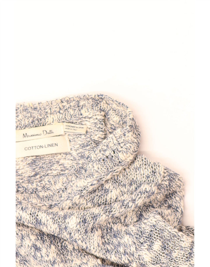 MASSIMO DUTTI Ženski kardigan pulover UK 12 Srednje sivi flekasti pamuk