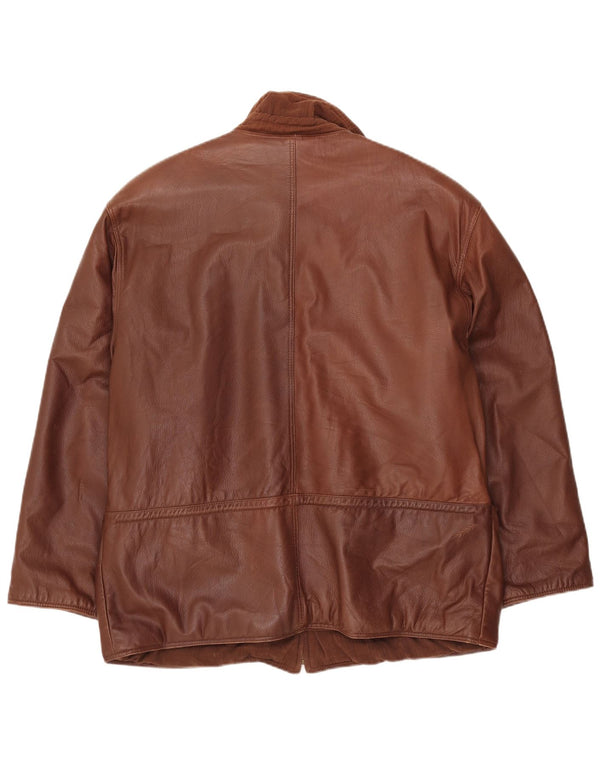 VINTAGE muška kožna jakna UK 42 XL smeđa koža
