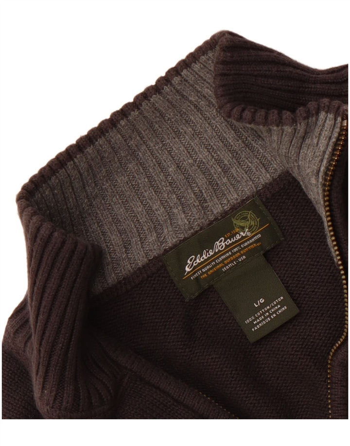 EDDIE BAUER Muški pulover s izrezom i velikim sivim pamukom