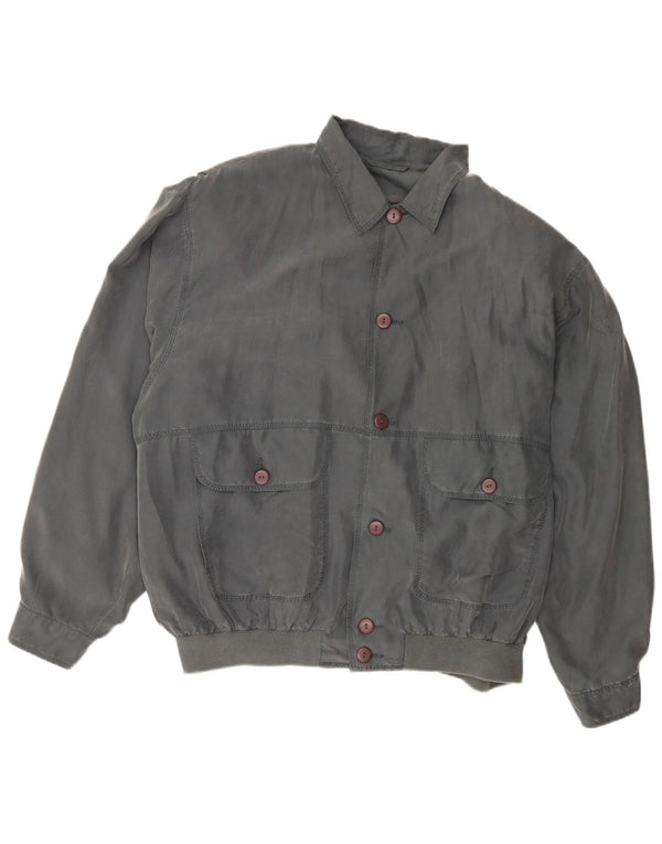 Vintage muška bomber jakna UK 40 velika siva svila