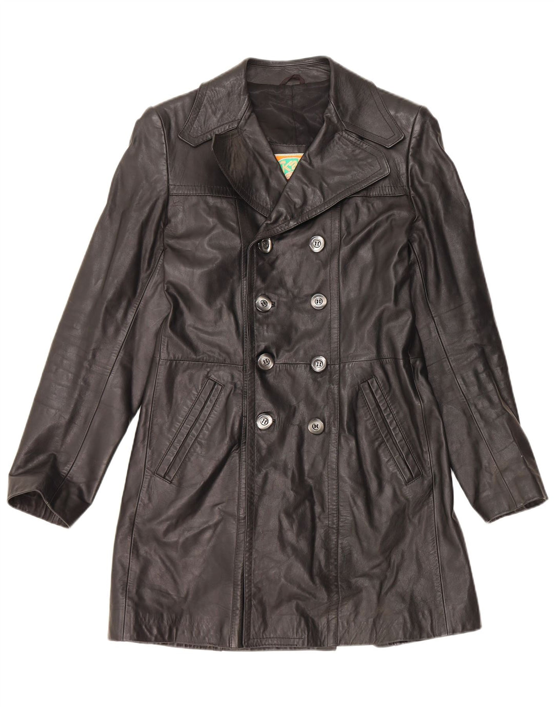 VINTAGE muški kožni kaput IT 48 Srednja crna koža