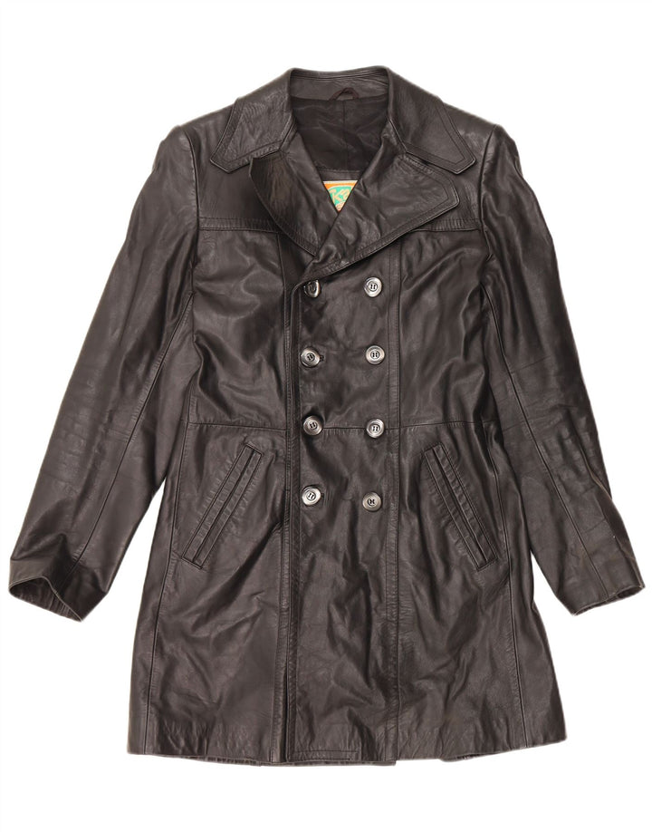 VINTAGE muški kožni kaput IT 48 Srednja crna koža