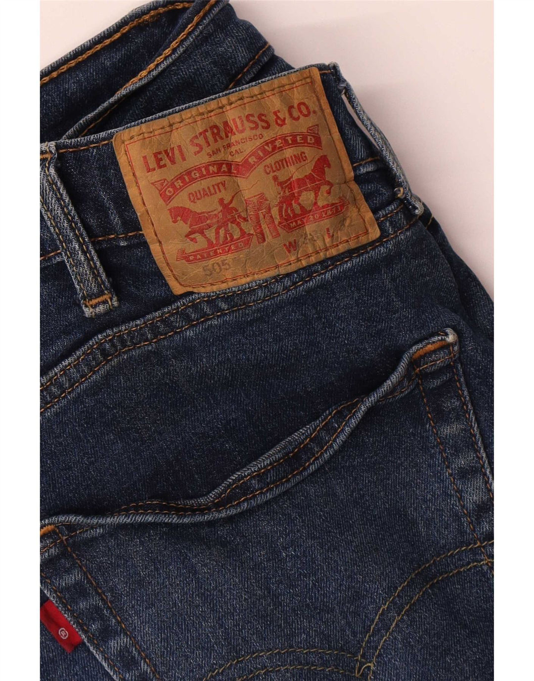 Levi's muške 505 ravne traperice W38 L32 tamnoplavi pamuk