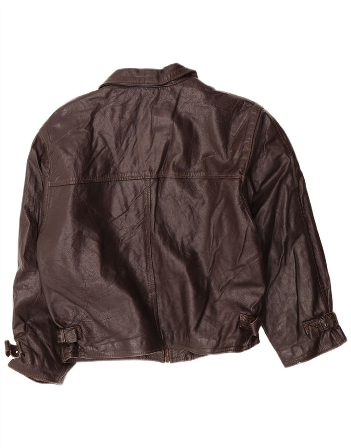 VINTAGE muška kožna jakna UK 42 XL smeđa koža