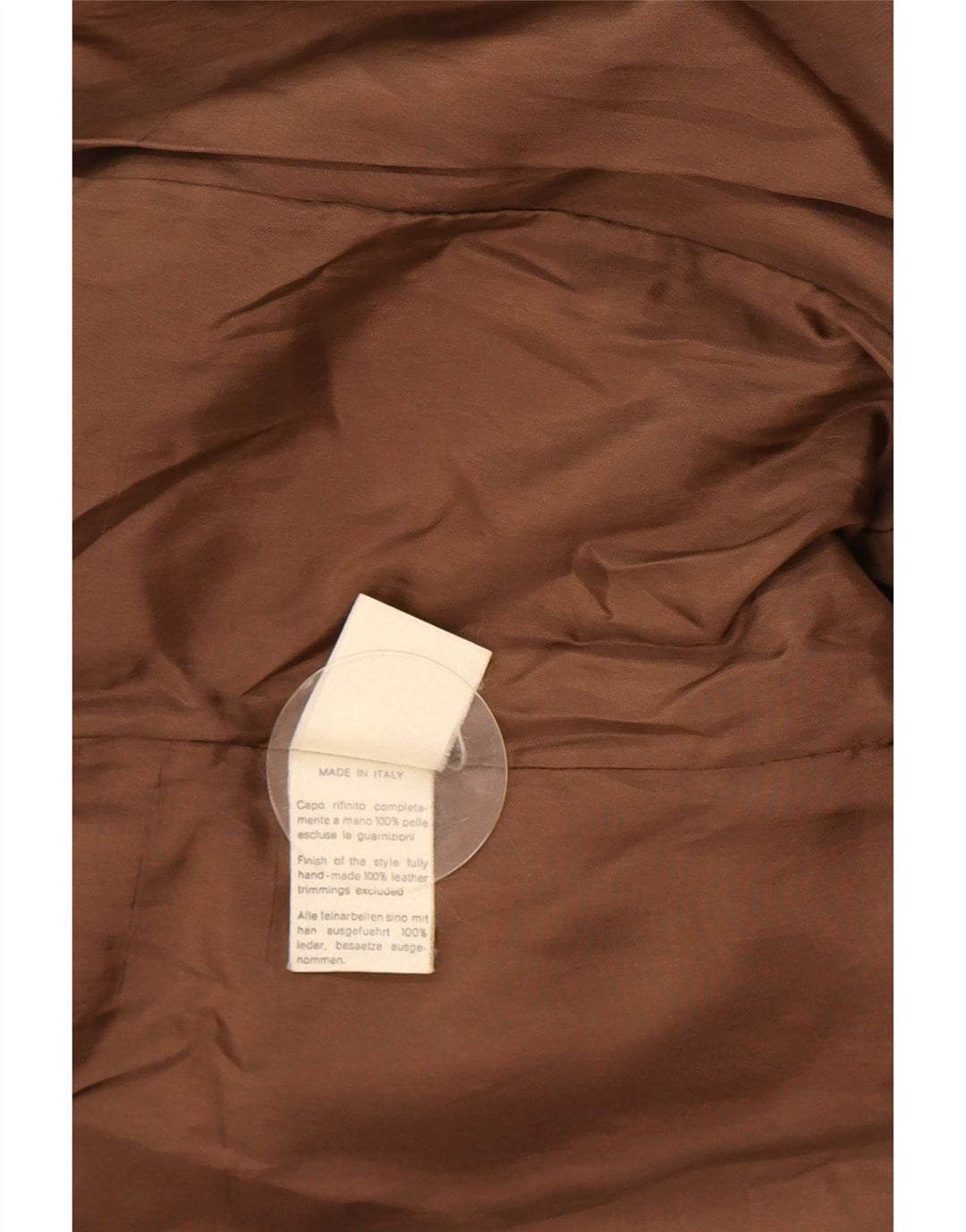 Vintage muški dvoredni vojnički kožni kaput IT 50 Large Brown