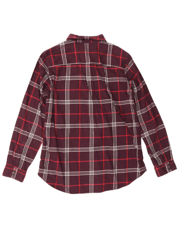 EDDIE BAUER Ženska klasična flanelska košulja UK 14 srednje tamnocrvena