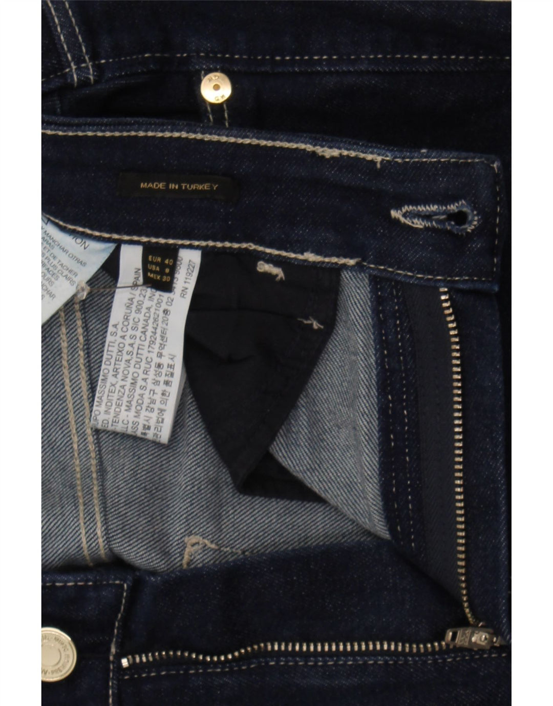 MASSIMO DUTTI Womens Bootcut Jeans EU 40 Medium W30 L27 Navy Blue Cotton Vintage Massimo Dutti and Second-Hand Massimo Dutti from Messina Hembry 