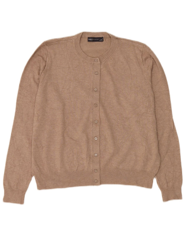 MARKS & SPENCER ženski kratki kardigan pulover UK 18 XL bež viskoza