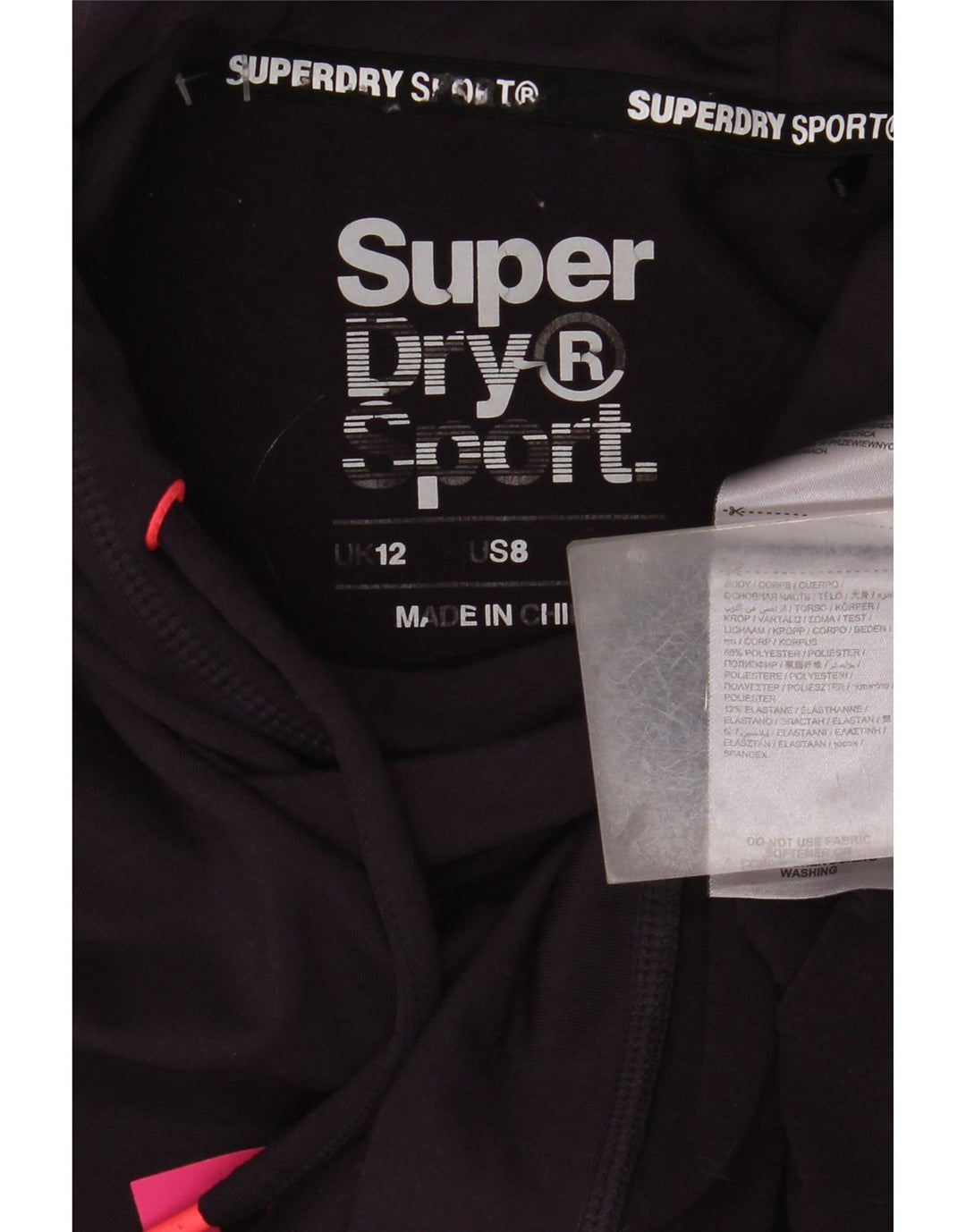 Superdry ženska majica s kapuljačom s kapuljačom UK 12 srednje ljubičaste boje od poliestera