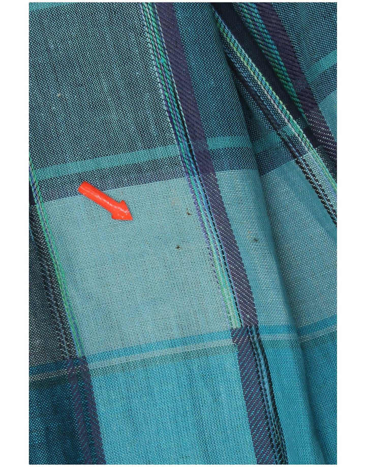 Vintage ženski sako sa 2 gumba UK 18 XL plava karirana viskoza