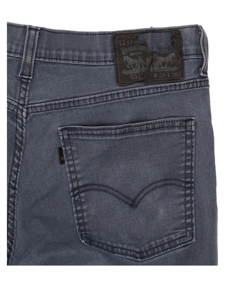 LEVI'S Womens 511 Slim Jeans W34 L30 Blue Cotton Vintage Levi's and Second-Hand Levi's from Messina Hembry 