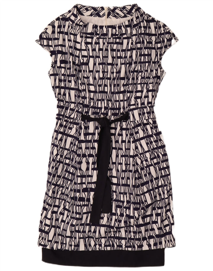 VINTAGE Womens Sheath Dress UK 12 Medium Navy Blue Striped
