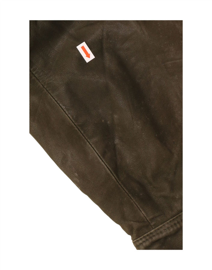 Vintage muška kožna jakna IT 52 XL kaki koža