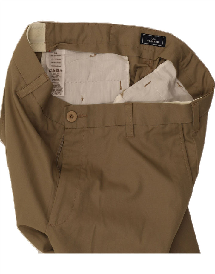DOCKERS Mens Chino Shorts W34 Large Brown Polyester Vintage Dockers and Second-Hand Dockers from Messina Hembry 