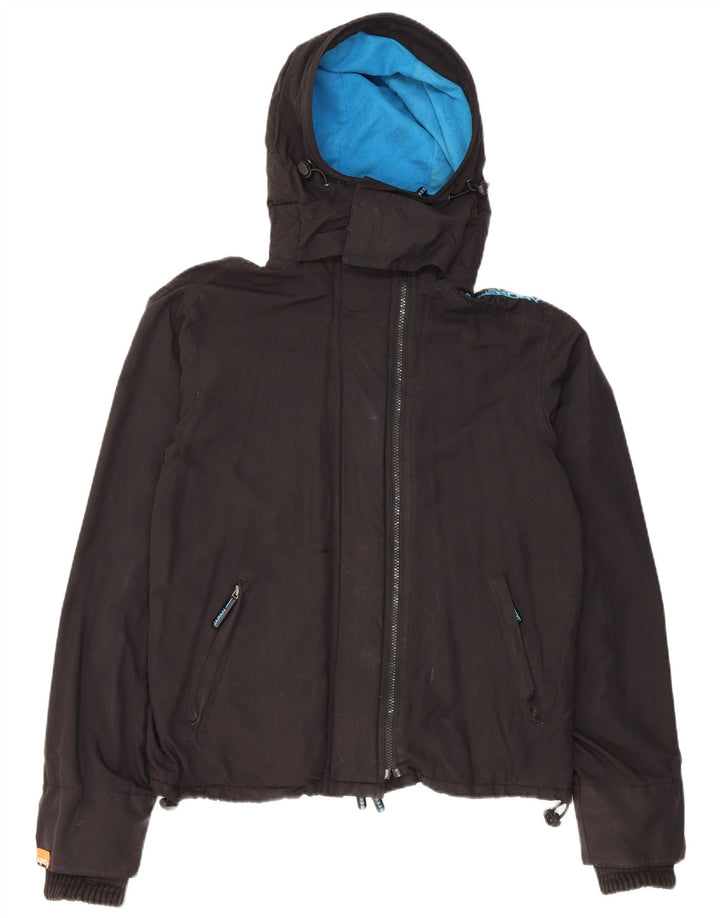 Superdry muška grafička vjetrovka s kapuljačom UK 38 Srednje crni najlon