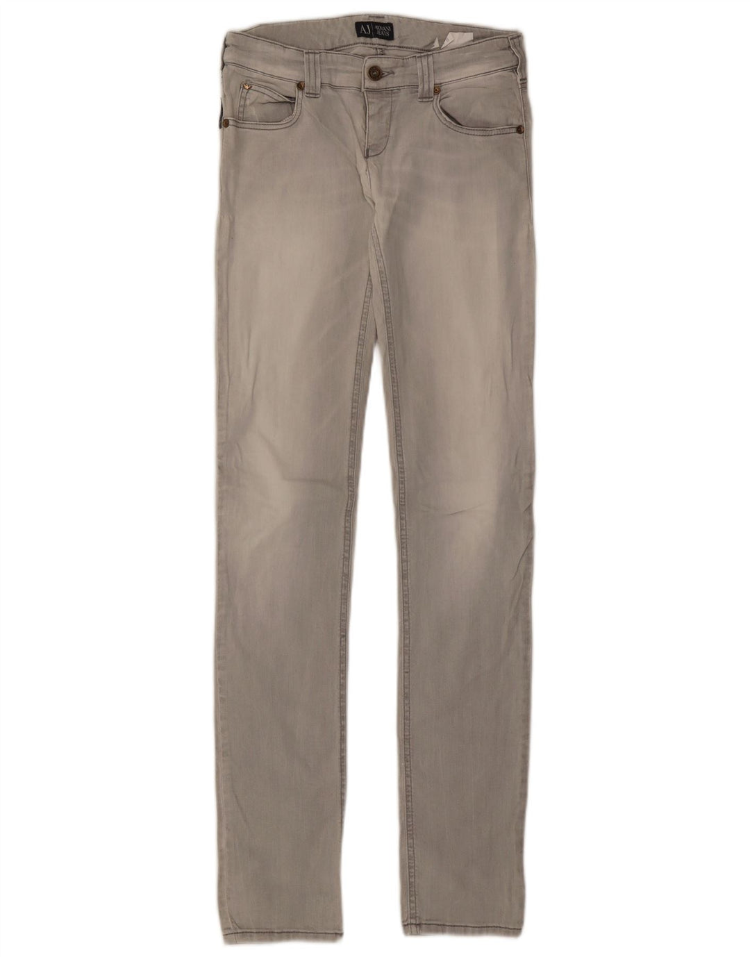 ARMANI Ženske uske traperice W26 L32 Sivi pamuk