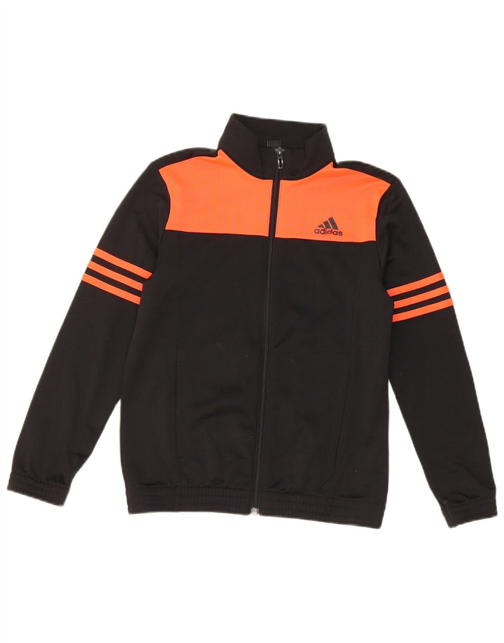 Gornja jakna od trenirke Adidas za dječake 9-10 godina crne boje