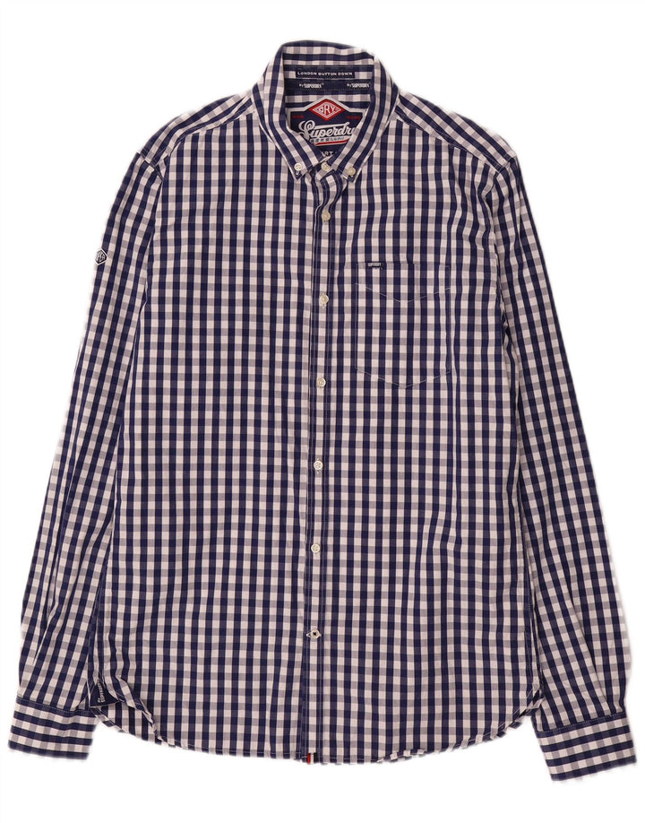 Superdry muška košulja velika tamnoplava gingham pamuk