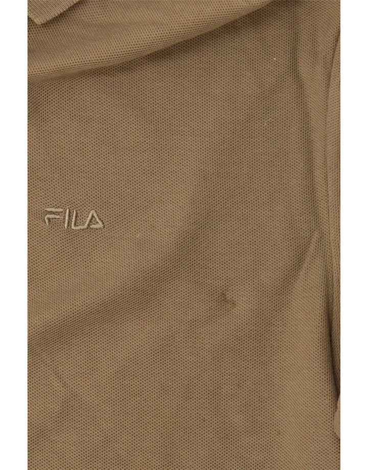 FILA Mens Polo Shirt IT 48 Medium Khaki Cotton Vintage Fila and Second-Hand Fila from Messina Hembry 