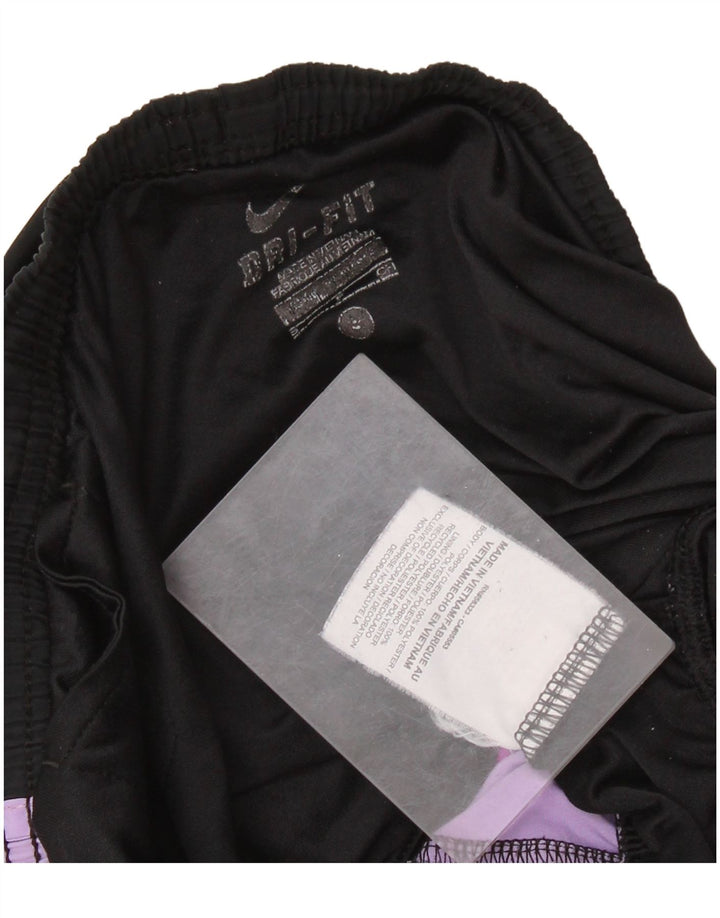 NIKE Ženske Dri Fit Sportske kratke hlače UK 10 Mali crni poliester u boji