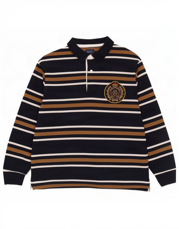 Gant muška ragbi polo majica dugih rukava 2XL tamnoplavi pamuk na pruge