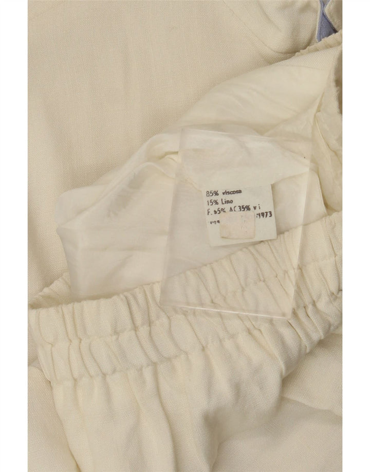 VINTAGE ženska bomber jakna UK 12 srednje bijele boje od viskoze