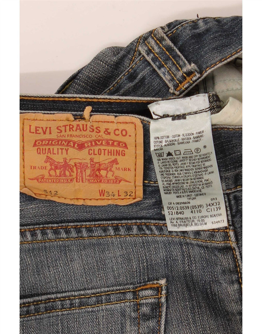 Levi's muške 512 Bootcut traperice W34 L32 plavi pamuk