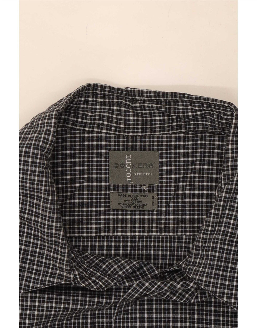 Dockers muška košulja kratkih rukava 2XL crni karirani pamuk