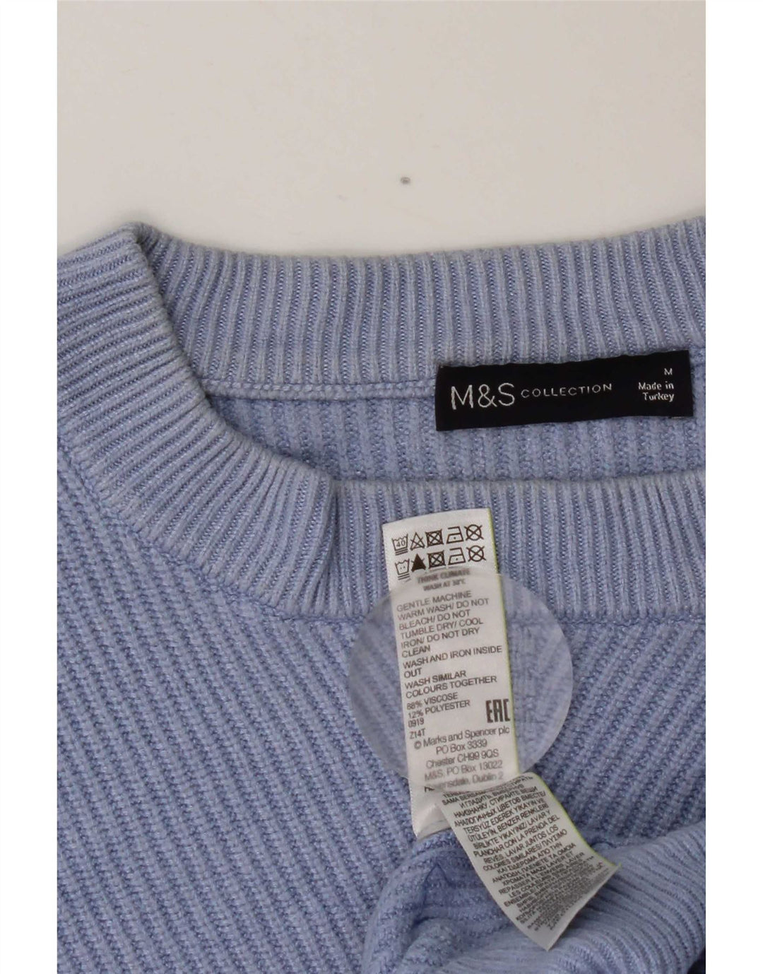 MARKS & SPENCER Ženski pulover s okruglim izrezom UK 14 Srednje plava