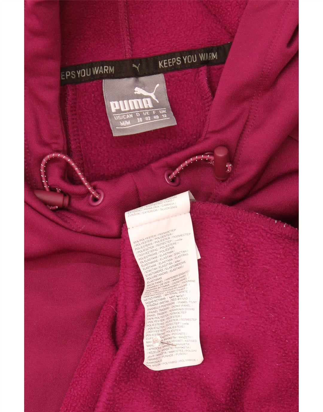 Puma ženska majica s kapuljačom s kapuljačom UK 12 srednje ljubičaste boje od poliestera