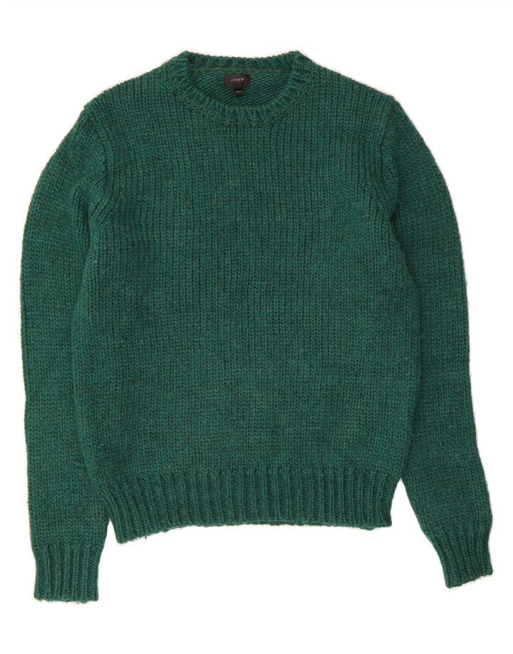 J. CREW Muški džemper s okruglim izrezom srednje zelene vune