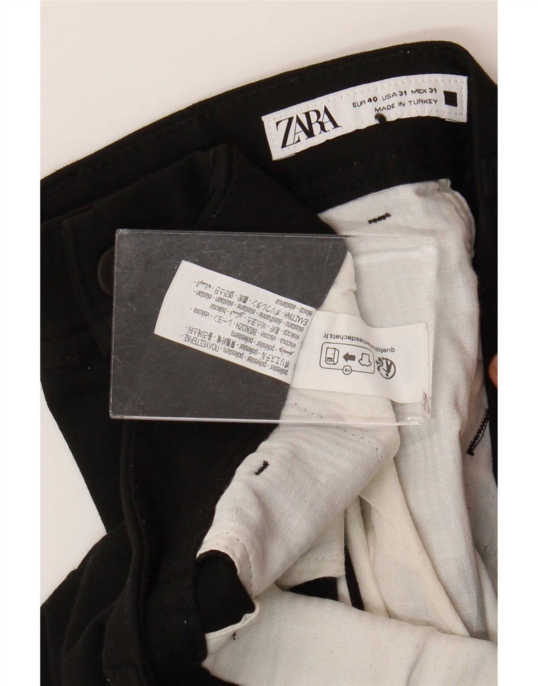 Zara muške uske chino hlače EU 40 srednje W31 L29 crni poliester
